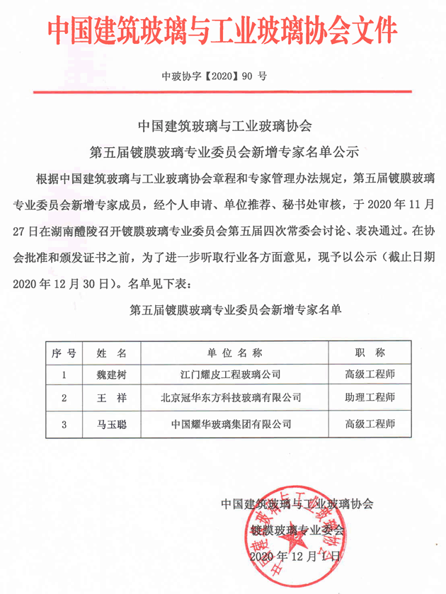 鍍膜新增專家公示